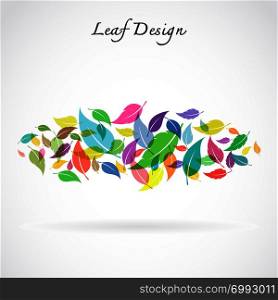 leaves design on white background - Vector Illustration