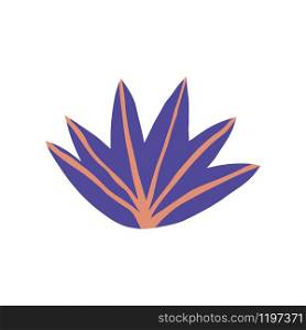 Leaves emblem in doodle style. Purple leaf isolated on white background. Simple vector illustration. Leaves emblem in doodle style. Green leaf isolated on white background.