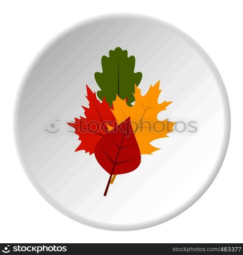 Leaves icon in flat circle isolated vector illustration for web. Leaves icon circle