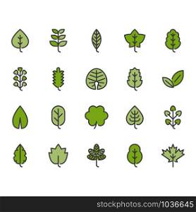 Leaves icon set.Vector illustration