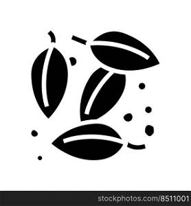 leaves of black pepper plant glyph icon vector. leaves of black pepper plant sign. isolated symbol illustration. leaves of black pepper plant glyph icon vector illustration