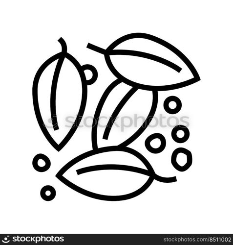 leaves of black pepper plant line icon vector. leaves of black pepper plant sign. isolated contour symbol black illustration. leaves of black pepper plant line icon vector illustration