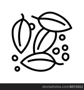 leaves of black pepper plant line icon vector. leaves of black pepper plant sign. isolated contour symbol black illustration. leaves of black pepper plant line icon vector illustration
