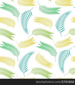 Leaves of palm tree. Seamless pattern.. Illustration Seamless Background with Leaves of Palm Tree. Summer Pattern - Vector