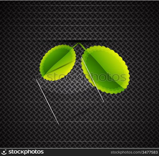 Leaves on carbon background