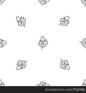 Leaves pattern repeat seamless in black color for any design. Vector geometric illustration. Leaves pattern seamless black