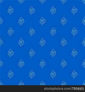 Leaves pattern repeat seamless in blue color for any design. Vector geometric illustration. Leaves pattern seamless blue