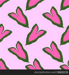 leaves pink cute repeat pattern. textile mosaic design