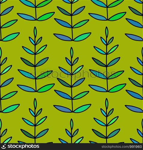 Leaves seamless pattern. Green background. Tropical modern pattern. Autumnal print for wrapping, textile, wallpaper design. Leaves seamless pattern. Green background. Tropical modern pattern. Autumnal print for wrapping, textile, wallpaper design.