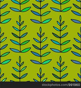 Leaves seamless pattern. Green background. Tropical modern pattern. Autumnal print for wrapping, textile, wallpaper design. Leaves seamless pattern. Green background. Tropical modern pattern. Autumnal print for wrapping, textile, wallpaper design.