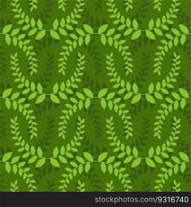 Leaves seamless pattern. Green leaf ornament. Nature background 