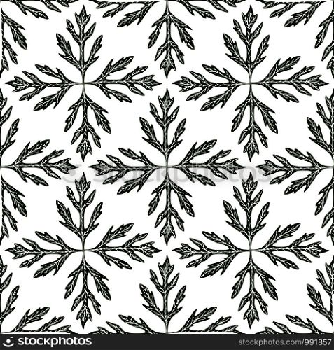 Leaves seamless pattern. Nature background with floral ornament. Geometric vector pattern. Simple print for wrapping, textile, wallpaper design. Leaves seamless pattern. Nature background with floral ornament. Geometric vector pattern. Simple print for wrapping, textile, wallpaper design.