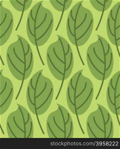 Leaves seamless pattern. Vector background of green plants. Retro Fabric ornament&#xA;