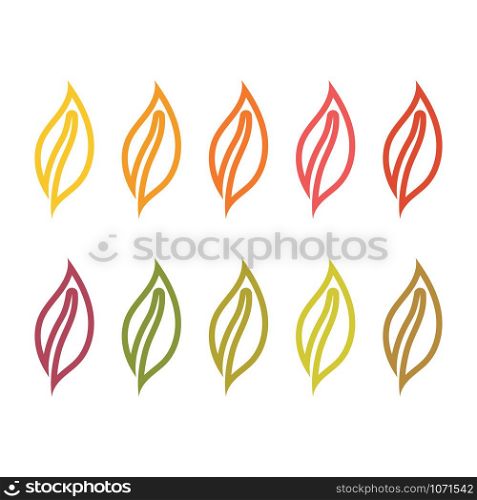leaves set vector template icon