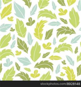 Leaves silhouettes seamless pattern background vector image