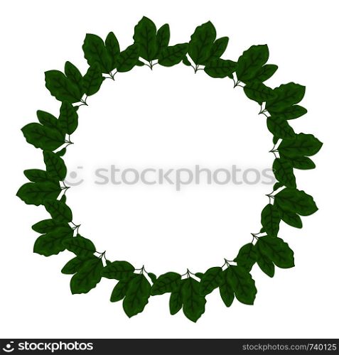 Leaves wreath. Template for wedding invitation. Vector illustration on white background.