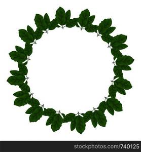 Leaves wreath. Template for wedding invitation. Vector illustration on white background.