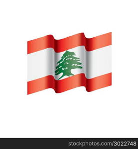 Lebanese flag, vector illustration. Lebanese flag, vector illustration on a white background