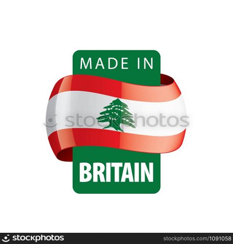 Lebanese national flag, vector illustration on a white background. Lebanese flag, vector illustration on a white background