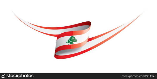 Lebanese national flag, vector illustration on a white background. Lebanese flag, vector illustration on a white background