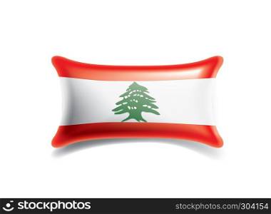 Lebanese national flag, vector illustration on a white background. Lebanese flag, vector illustration on a white background