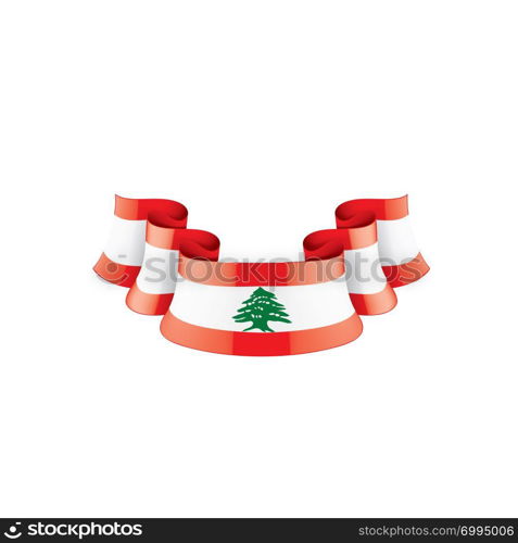 Lebanese national flag, vector illustration on a white background. Lebanese flag, vector illustration on a white background