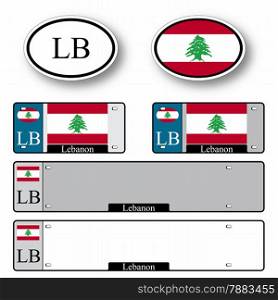 lebanon auto set against white background, abstract vector art illustration, image contains transparency