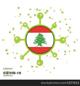 Lebanon Coronavius Flag Awareness Background. Stay home, Stay Healthy. Take care of your own health. Pray for Country