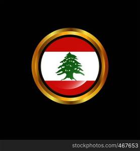 Lebanon flag Golden button