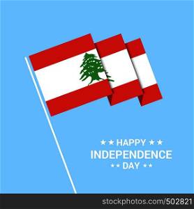 Lebanon Independence day typographic design with flag vector