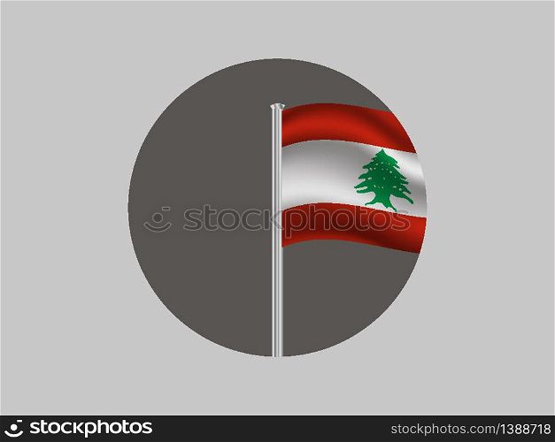 Lebanon National flag. original color and proportion. Simply vector illustration background, from all world countries flag set for design, education, icon, icon, isolated object and symbol for data visualisation
