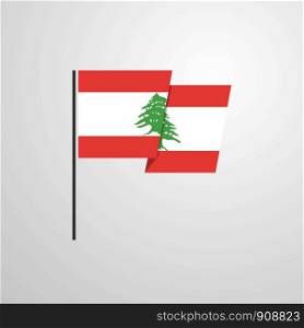 Lebanon waving Flag design vector