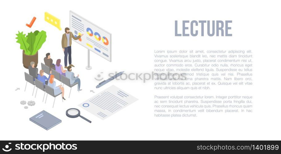 Lecture concept background. Isometric illustration of lecture vector concept background for web design. Lecture concept background, isometric style