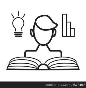 Lecturer icon vector. Business presentation in outline style. Presenter, teacher sign. Remote work, distance education, e-learning illustration for website. Online class and e-library symbol.. Lecturer icon vector. Business presentation in outline style. Presenter, teacher sign. Remote work, distance education, e-learning illustration for website. Online class and e-library.