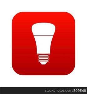 Led bulb icon digital red for any design isolated on white vector illustration. Led bulb icon digital red