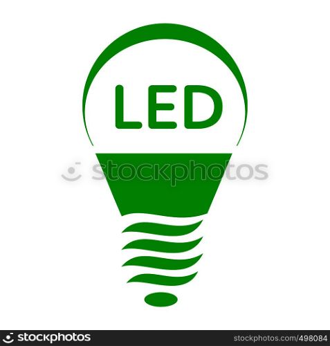 LED bulb light icon in simple style on a white background. LED bulb light icon, simple style