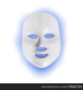 Led cosmetic face mask with blue light. Anti aging gadget for home care. Vector Illustration EPS10. Led cosmetic face mask with blue light. Anti aging gadget for home care. Vector Illustration