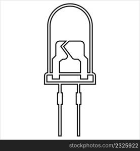 Led Icon, Light Emitting Diode Vector Art Illustration