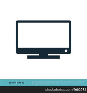 LED, LCD, Monitor, Television Icon Vector Logo Template Illustration Design. Vector EPS 10.