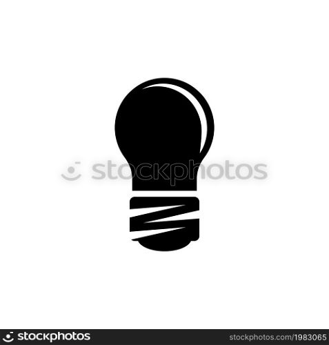 Led Light Bulb, Diode Electric Lightbulb. Flat Vector Icon illustration. Simple black symbol on white background. Led Light Bulb, Electric Lightbulb sign design template for web and mobile UI element. Led Light Bulb, Electric Lightbulb Flat Vector Icon