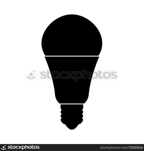 LED lightbulb black icon .