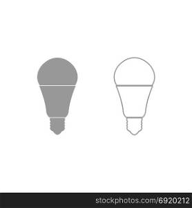 LED lightbulb icon. Grey set .. LED lightbulb icon. It is grey set .