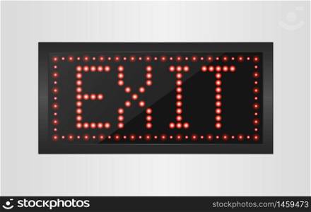 Led lights exit sign.vector