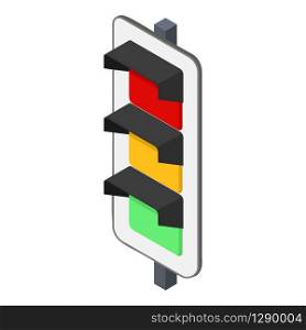 Led traffic lights icon. Isometric of led traffic lights vector icon for web design isolated on white background. Led traffic lights icon, isometric style