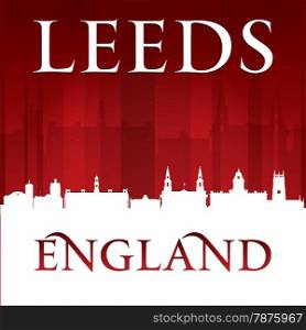 Leeds England city skyline silhouette. Vector illustration