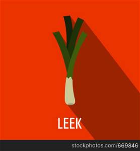 Leek icon. Flat illustration of leek vector icon for web. Leek icon, flat style.