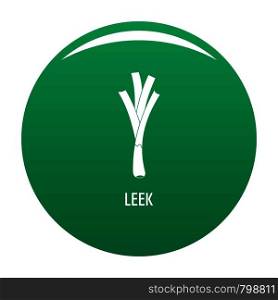 Leek icon. Simple illustration of leek vector icon for any design green. Leek icon vector green