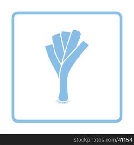 Leek onion icon. Blue frame design. Vector illustration.