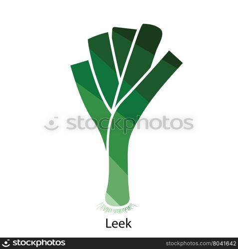 Leek onion icon. Flat color design. Vector illustration.