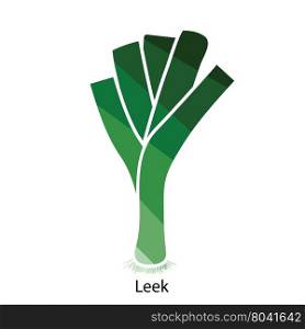 Leek onion icon. Flat color design. Vector illustration.